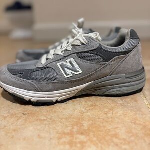 New Balance 993 Gray and White Sneakers